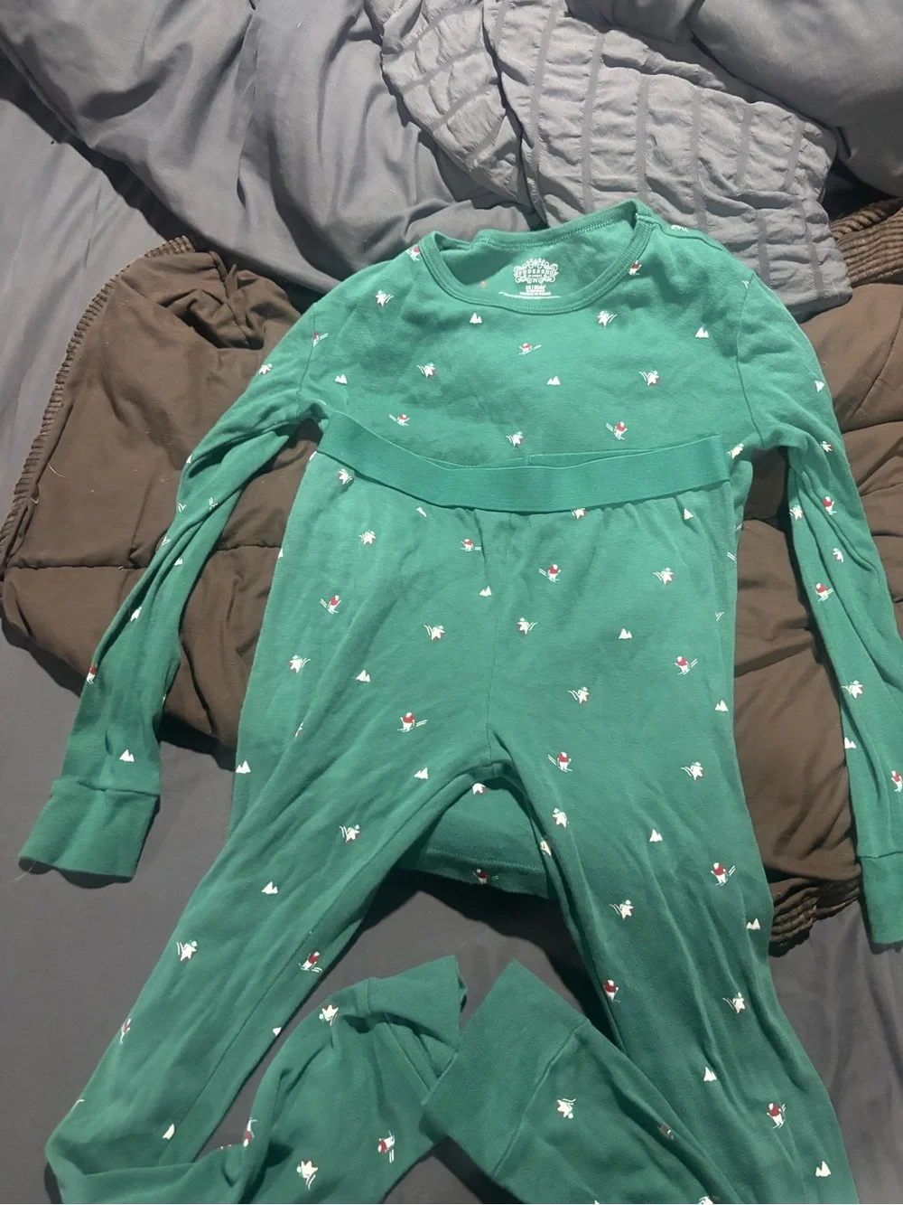 Green Kids Pajamas with Tiny Print